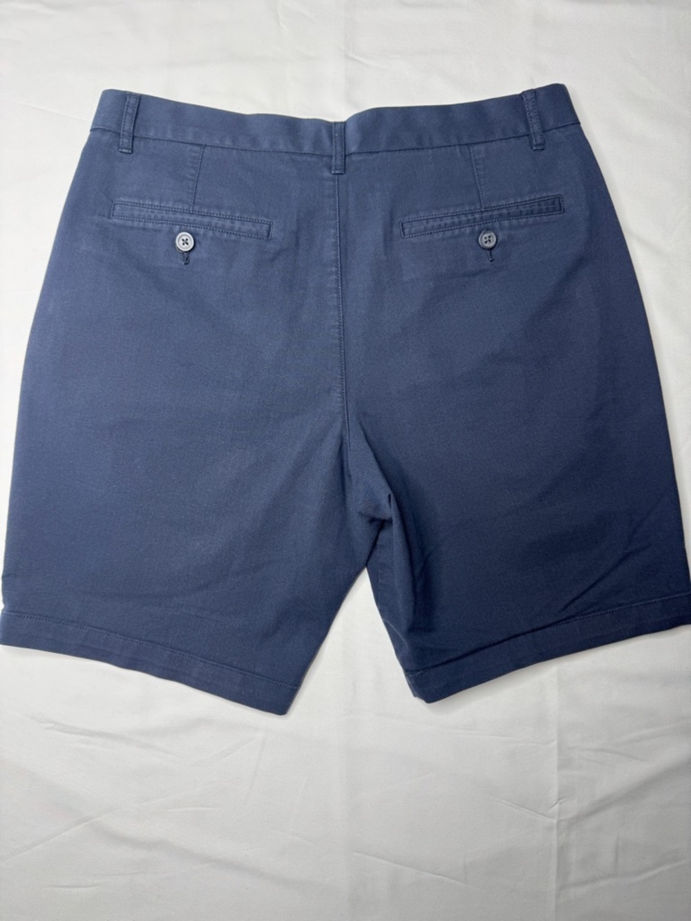 Marc Anthony Luxury Chino Shorts Size 34 Navy Blue Flat Front Cotton - Picture 7 of 7
